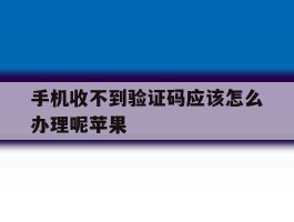 手机收不到验证码应该怎么办理呢苹果