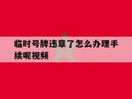 临时号牌违章了怎么办理手续呢视频