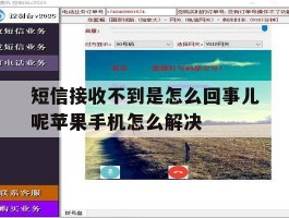 短信接收不到是怎么回事儿呢苹果手机怎么解决的简单介绍