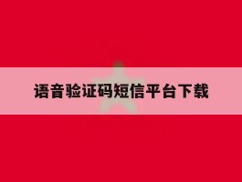 语音验证码短信平台下载