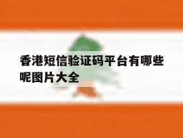 香港短信验证码平台有哪些呢图片大全