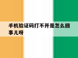 手机验证码打不开是怎么回事儿呀