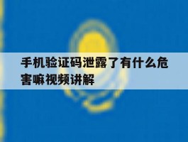 关于手机验证码泄露了有什么危害嘛视频讲解的信息