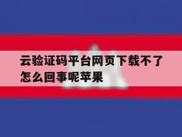 云验证码平台网页下载不了怎么回事呢苹果
