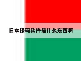 日本接码软件是什么东西啊的简单介绍