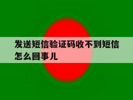 发送短信验证码收不到短信怎么回事儿