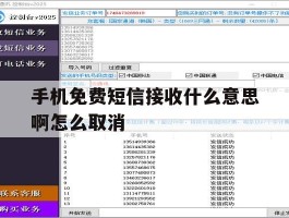 手机免费短信接收什么意思啊怎么取消