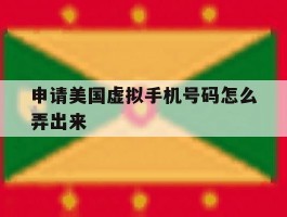 申请美国虚拟手机号码怎么弄出来
