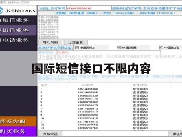 国际短信接口不限内容