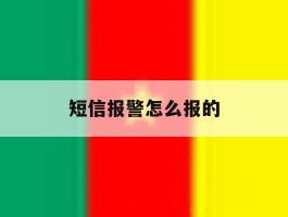 短信报警怎么报的