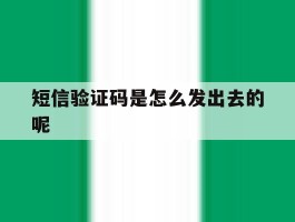 短信验证码是怎么发出去的呢