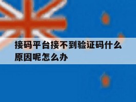 接码平台接不到验证码什么原因呢怎么办的简单介绍