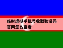 临时虚拟手机号收取验证码官网怎么查看