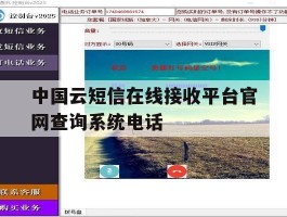 中国云短信在线接收平台官网查询系统电话