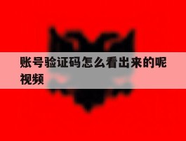 账号验证码怎么看出来的呢视频