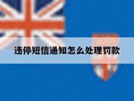 违停短信通知怎么处理罚款