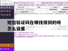 短信验证码在哪找得到的呀怎么设置
