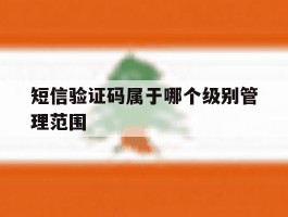 短信验证码属于哪个级别管理范围