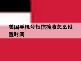 美国手机号短信接收怎么设置时间