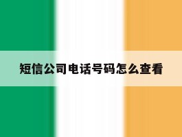 短信公司电话号码怎么查看