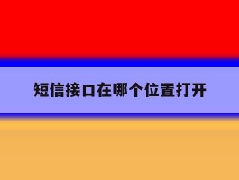 短信接口在哪个位置打开