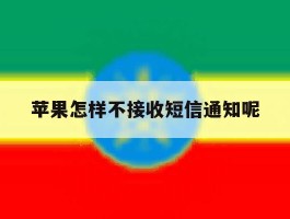 苹果怎样不接收短信通知呢
