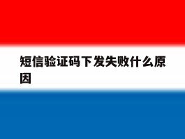短信验证码下发失败什么原因