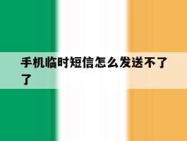 手机临时短信怎么发送不了了