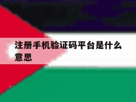 注册手机验证码平台是什么意思