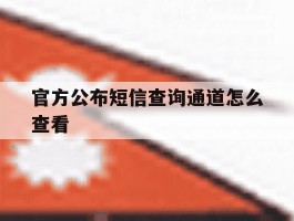 官方公布短信查询通道怎么查看