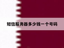 短信服务器多少钱一个号码