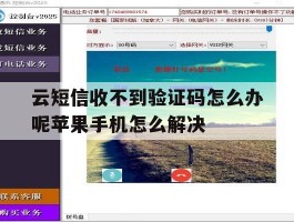 云短信收不到验证码怎么办呢苹果手机怎么解决的简单介绍