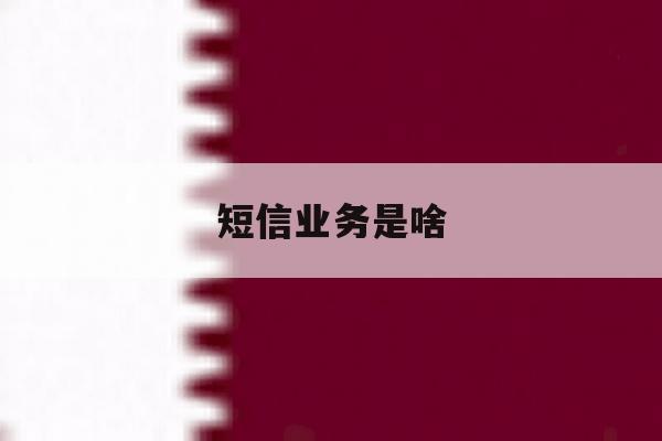 短信业务是啥 短信业务是啥