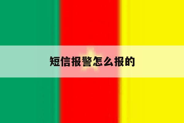 短信报警怎么报的 短信报警怎么报的