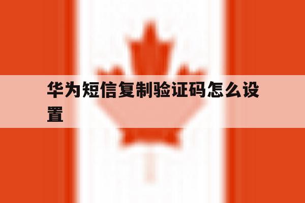 华为短信复制验证码怎么设置 华为短信复制验证码怎么设置