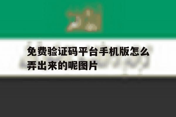 包含免费验证码平台手机版怎么弄出来的呢图片的词条 包含免费验证码平台手机版怎么弄出来的呢图片的词条