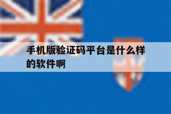 手机版验证码平台是什么样的软件啊 手机版验证码平台是什么样的软件啊