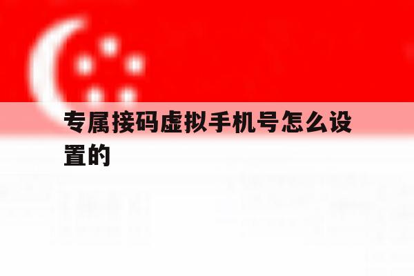 专属接码虚拟手机号怎么设置的 专属接码虚拟手机号怎么设置的