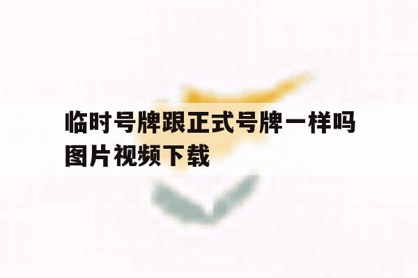临时号牌跟正式号牌一样吗图片视频下载 临时号牌跟正式号牌一样吗图片视频下载