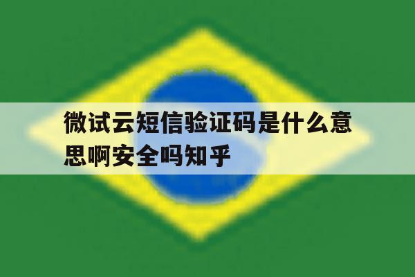 微试云短信验证码是什么意思啊安全吗知乎 微试云短信验证码是什么意思啊安全吗知乎