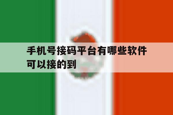 手机号接码平台有哪些软件可以接的到 手机号接码平台有哪些软件可以接的到