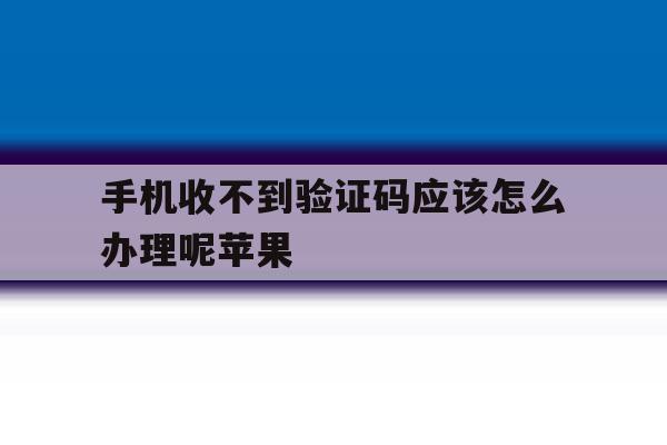 手机收不到验证码应该怎么办理呢苹果 手机收不到验证码应该怎么办理呢苹果