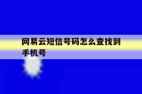 网易云短信号码怎么查找到手机号 网易云短信号码怎么查找到手机号