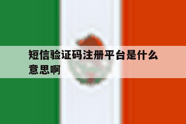 短信验证码注册平台是什么意思啊 短信验证码注册平台是什么意思啊
