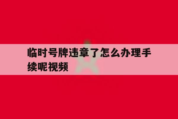 临时号牌违章了怎么办理手续呢视频 临时号牌违章了怎么办理手续呢视频