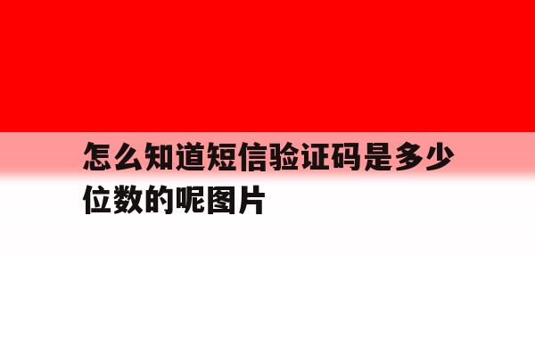 怎么知道短信验证码是多少位数的呢图片 怎么知道短信验证码是多少位数的呢图片