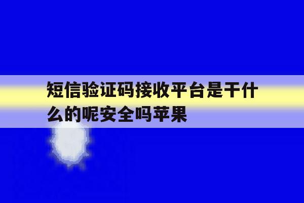 短信验证码接收平台是干什么的呢安全吗苹果 短信验证码接收平台是干什么的呢安全吗苹果