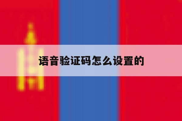 语音验证码怎么设置的 语音验证码怎么设置的
