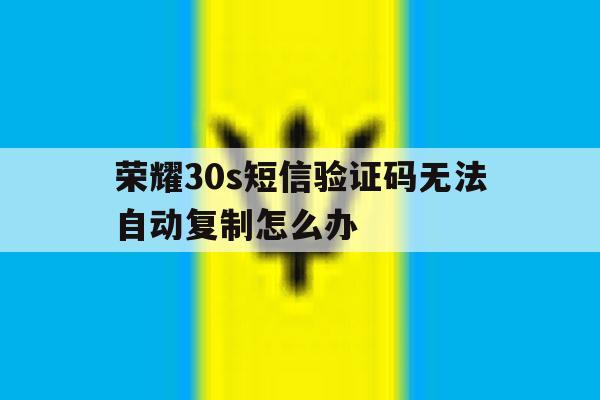 包含荣耀30s短信验证码无法自动复制怎么办的词条 包含荣耀30s短信验证码无法自动复制怎么办的词条