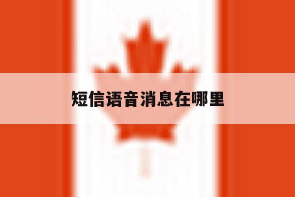 短信语音消息在哪里 短信语音消息在哪里